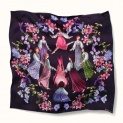 Shawl "Circle Dance" silk-twill 90x90 on a violet background