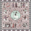 Shawl "POLKAN AND SOLDIERS" cashmere 135x135 on a pink background