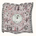 Shawl "POLKAN AND SOLDIERS" cashmere 135x135 on a pink background