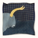 Scarf "BULL ON A DARK-BLUE BACKGROUND" silk 45x45