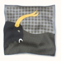 Scarf "BULL ON A GREY BACKGROUNG" silk 45x45