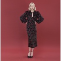 Dress "FLORAL" silk on a black background