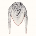 Шаль "МУЗЫКАНТЫ" шерсть 135х135 на сером фоне