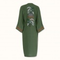 Kimono "SAKURA NO HANA" linen on a green background