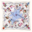 Scarf "PORCELAIN"  silk 90x90 on a blue background