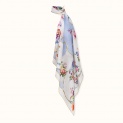 Scarf "PORCELAIN"  silk 90x90 on a blue background
