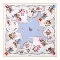 Scarf "PORCELAIN"  silk 90x90 on a blue background