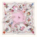 Scarf "PORCELAIN"  silk 90x90 on a pink background