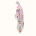 Scarf "PORCELAIN"  silk 90x90 on a pink background