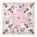 Scarf "PORCELAIN"  silk 90x90 on a pink background