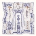 Shawl "TILES ON WHITE" wool 135х135