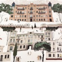 Scarf "MY BEAUTIFUL CITY" silk 65x65
