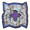 Shawl "NANAI" cashmere 135х135 on biege background