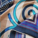 Shawl "NANAI" cashmere 135х135 on biege background