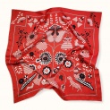 Scarf "EMBROIDERESSES" silk 65x65 on the red background