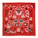 Scarf "EMBROIDERESSES" silk 65x65 on the red background