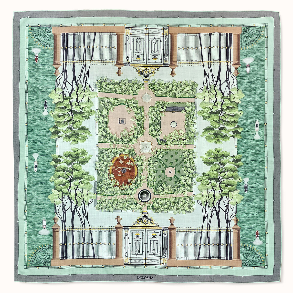 Shawl "SUMMER GARDEN" wool 135х135