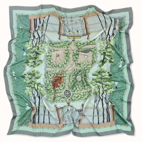 Shawl "SUMMER GARDEN" wool 135х135